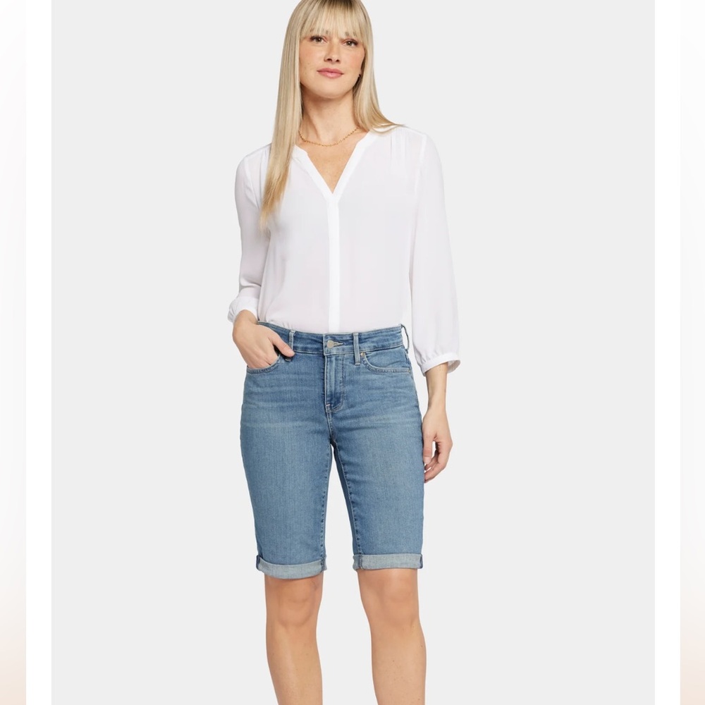 NYDJ Light Blue Denim Bermuda Shorts